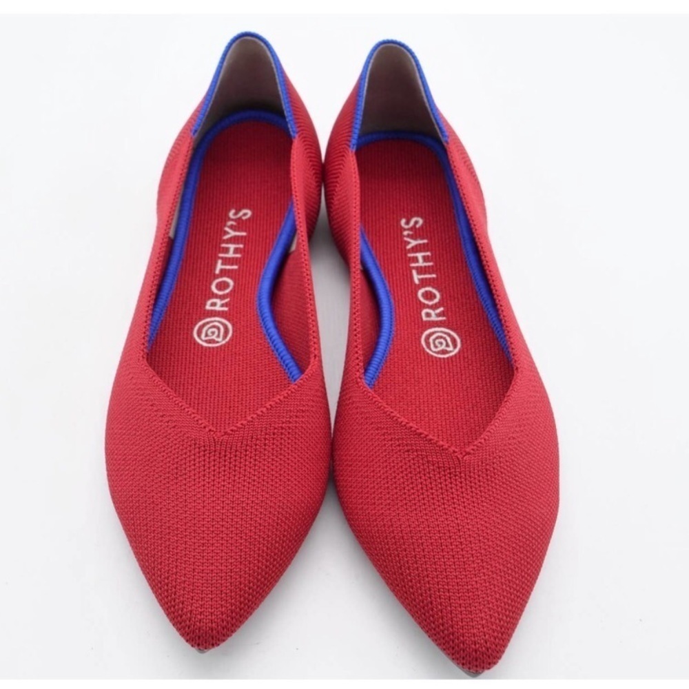 Rothy's The Point Womens Size 7.5 Chili Red Ballet Flats Retired Comfort Shoes